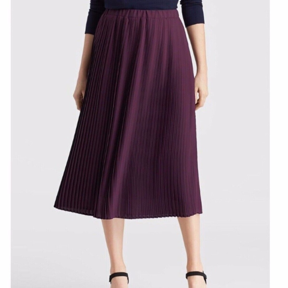 NWT EILEEN FISHER PLEATED RECYCLED POLYESTER SKIRT RAISONETTE Size 2